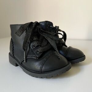 Baby Gap Black Leather Booties For Girl